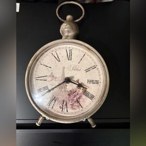 Vintage Parisian Clock with Floral Design